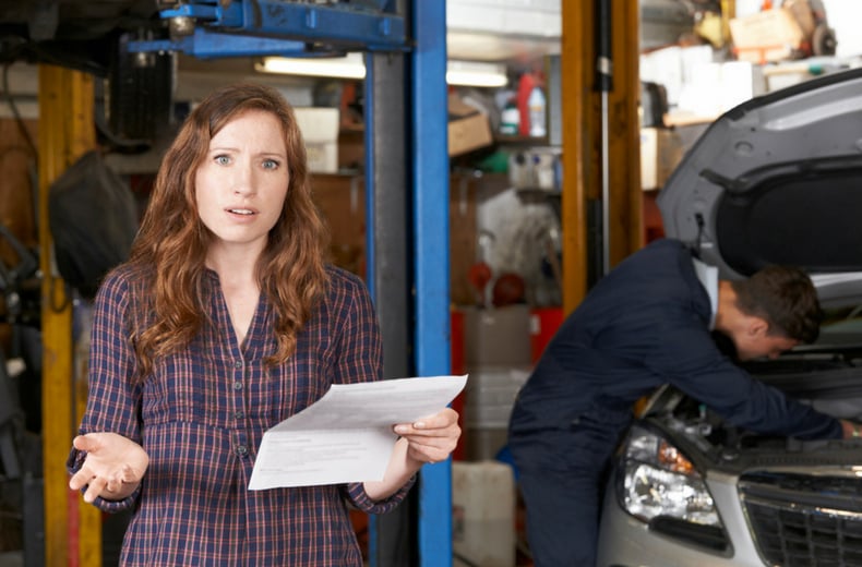 Person with car mechanic